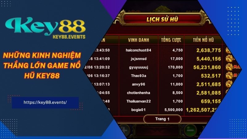 Những kinh nghiệm thắng lớn game nổ hũ KEY88 Những kinh nghiệm thắng lớn game nổ hũ KEY88